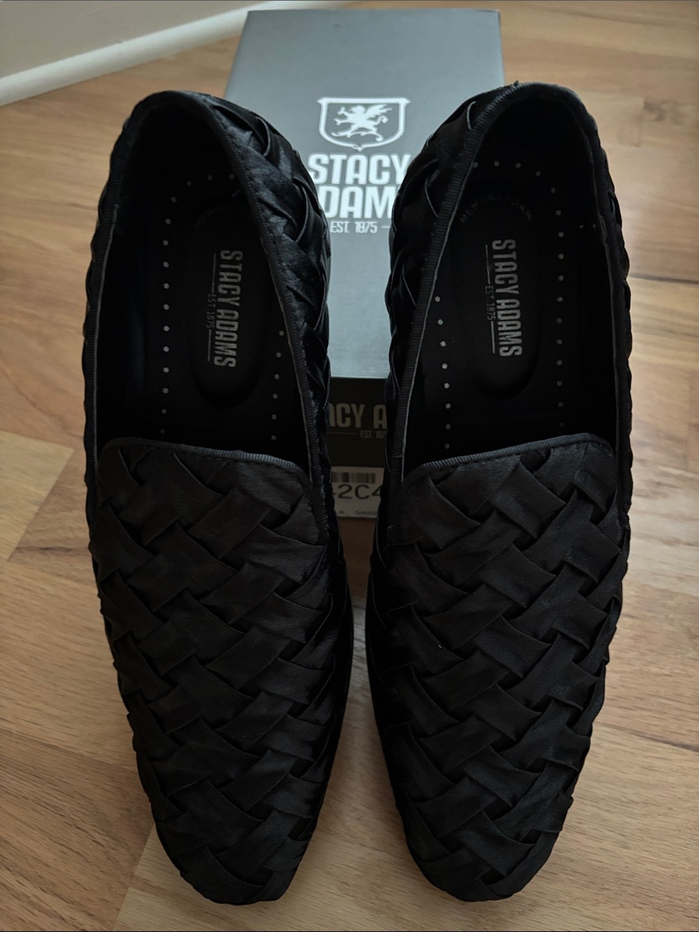 Stacy Adams Black Woven Slip-On Loafers - Men's